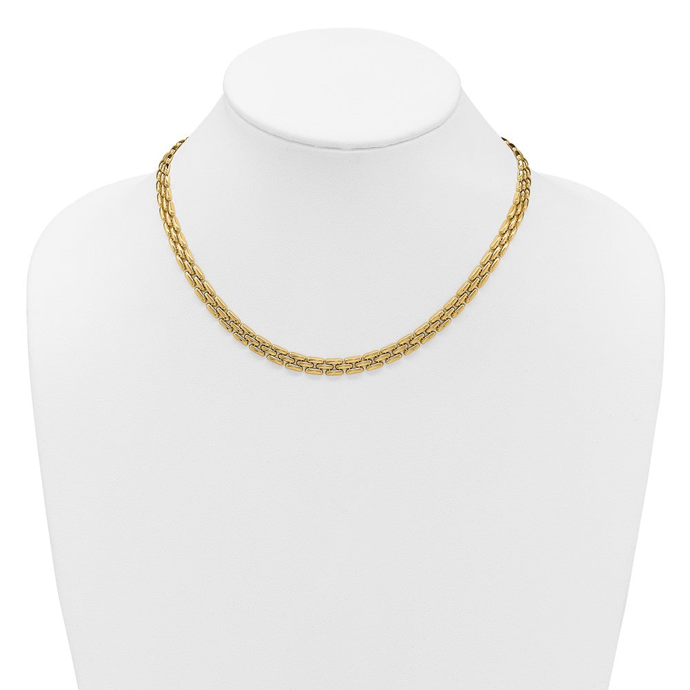 14K Gelbgold Poliert 6.3mm Fantasieglieder Halskette