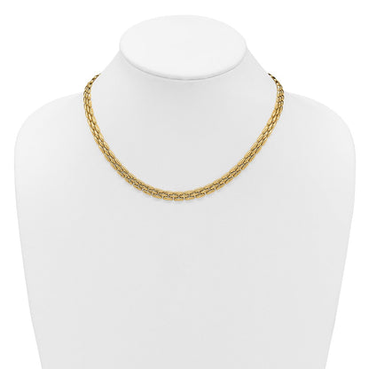 14K Gelbgold Poliert 6.3mm Fantasieglieder Halskette