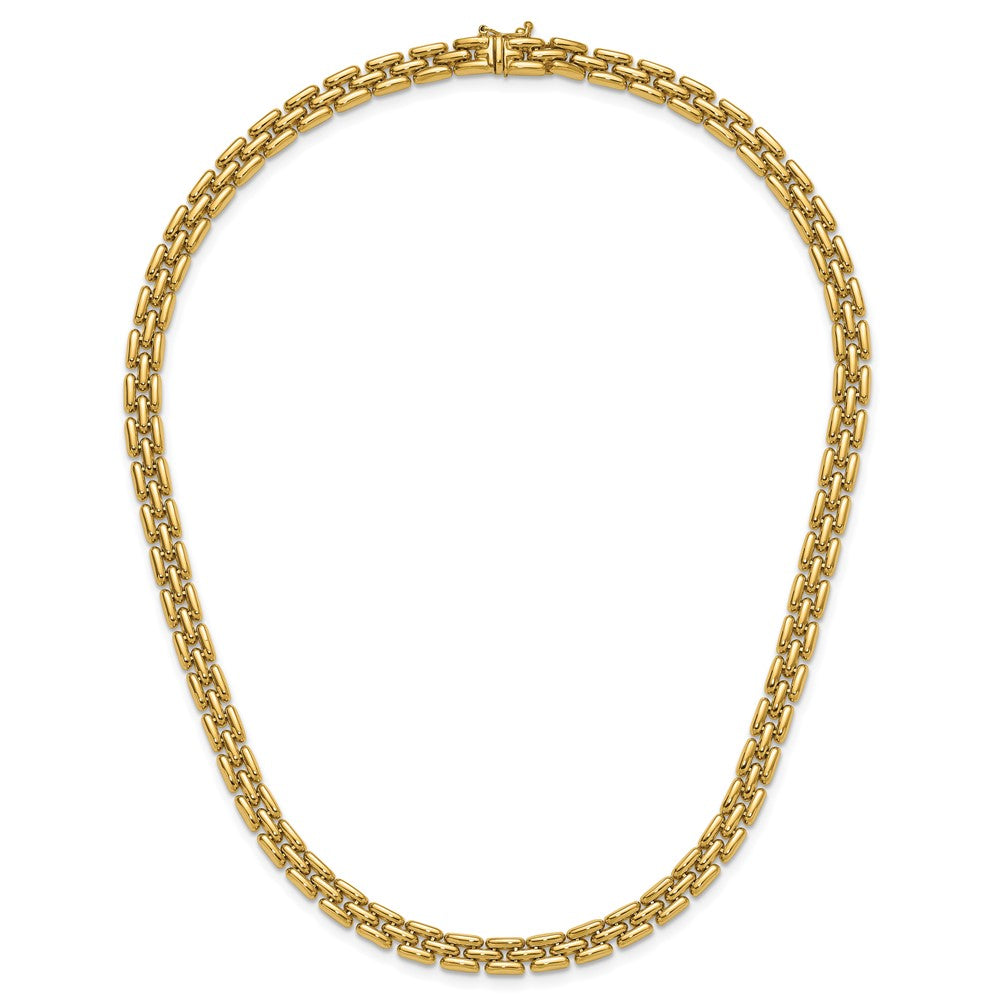 14K Gelbgold Poliert 6.3mm Fantasieglieder Halskette