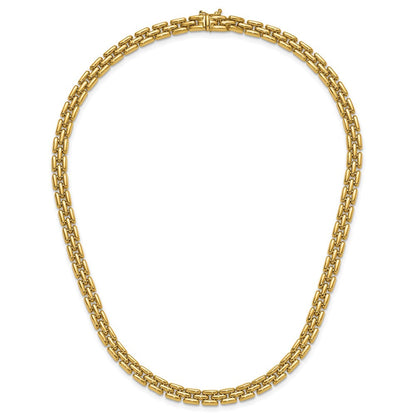 14K Gelbgold Poliert 6.3mm Fantasieglieder Halskette