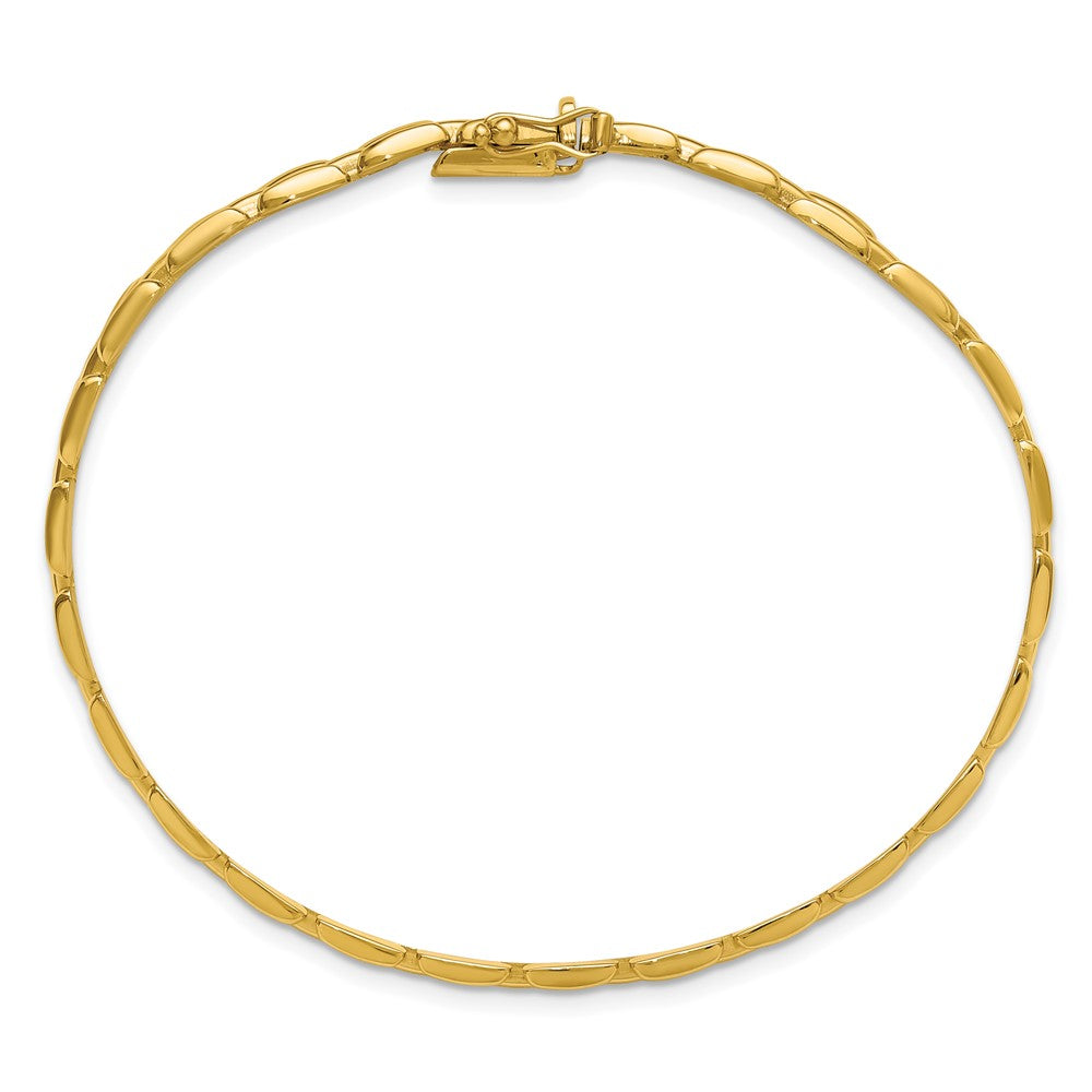 14K Gelbgold Poliert 6.3mm Fantasieglieder Armband