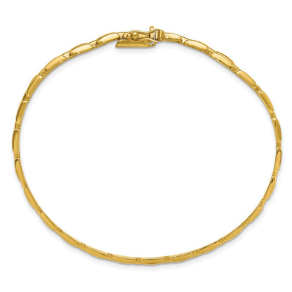 14K Gelbgold Poliert 6.3mm Fantasieglieder Armband