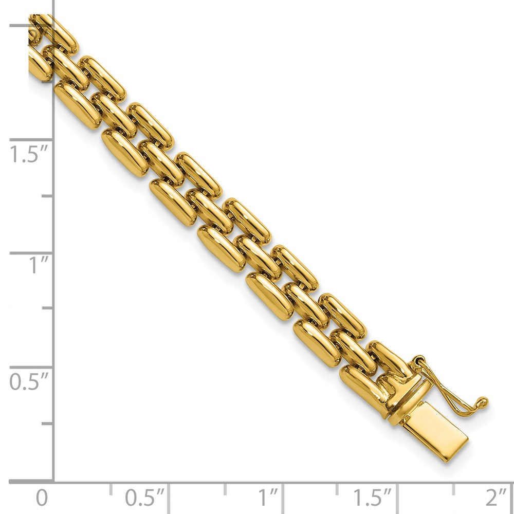 14K Gelbgold Poliert 6.3mm Fantasieglieder Armband