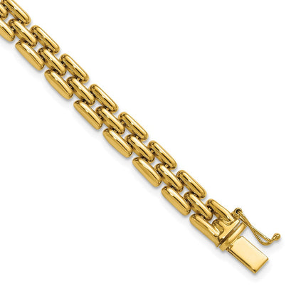 14K Gelbgold Poliert 6.3mm Fantasieglieder Armband