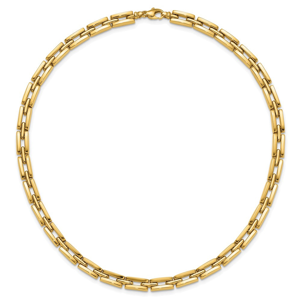 14K Gelbgold Poliert 6.5mm Fantasieglieder Halskette