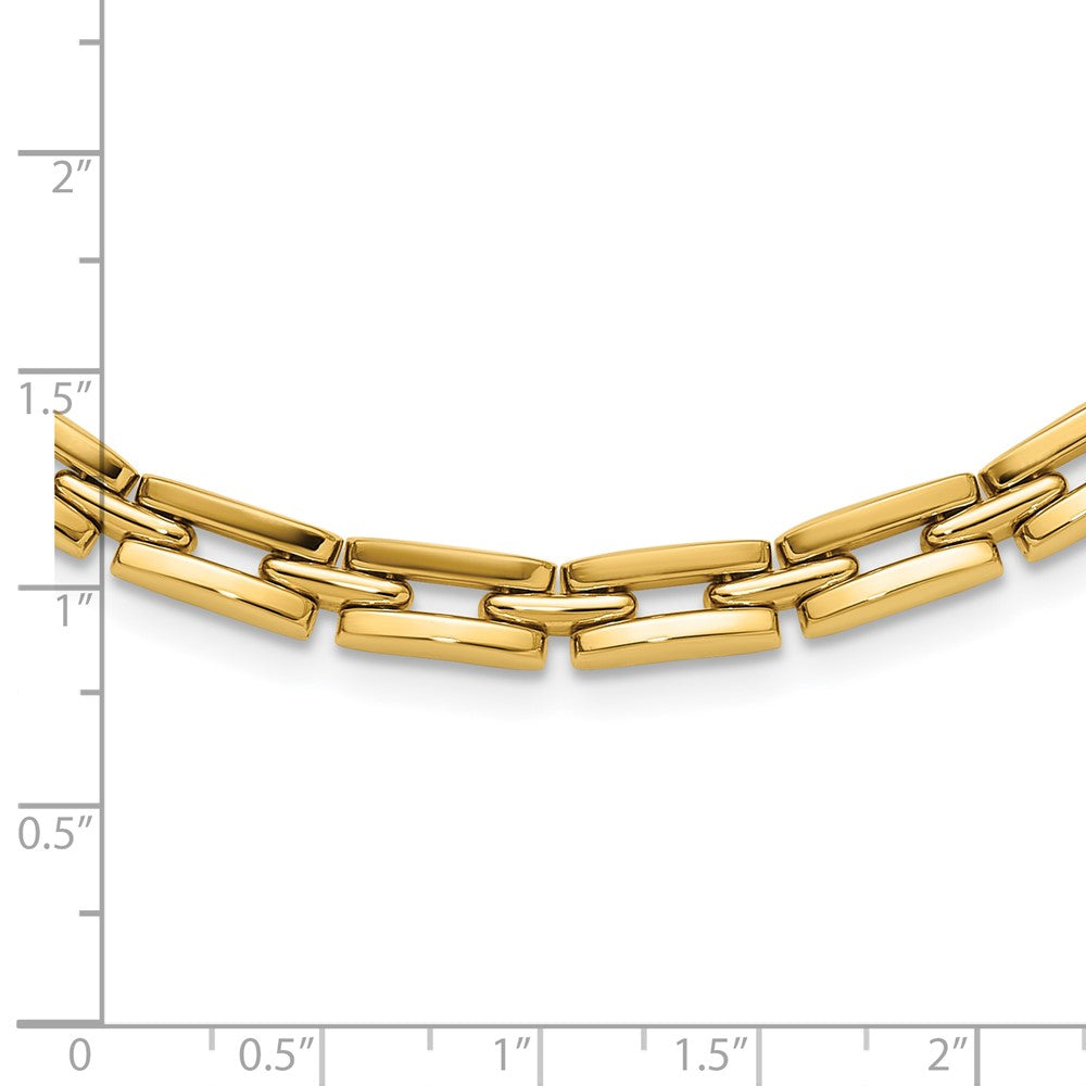 14K Gelbgold Poliert 6.5mm Fantasieglieder Halskette