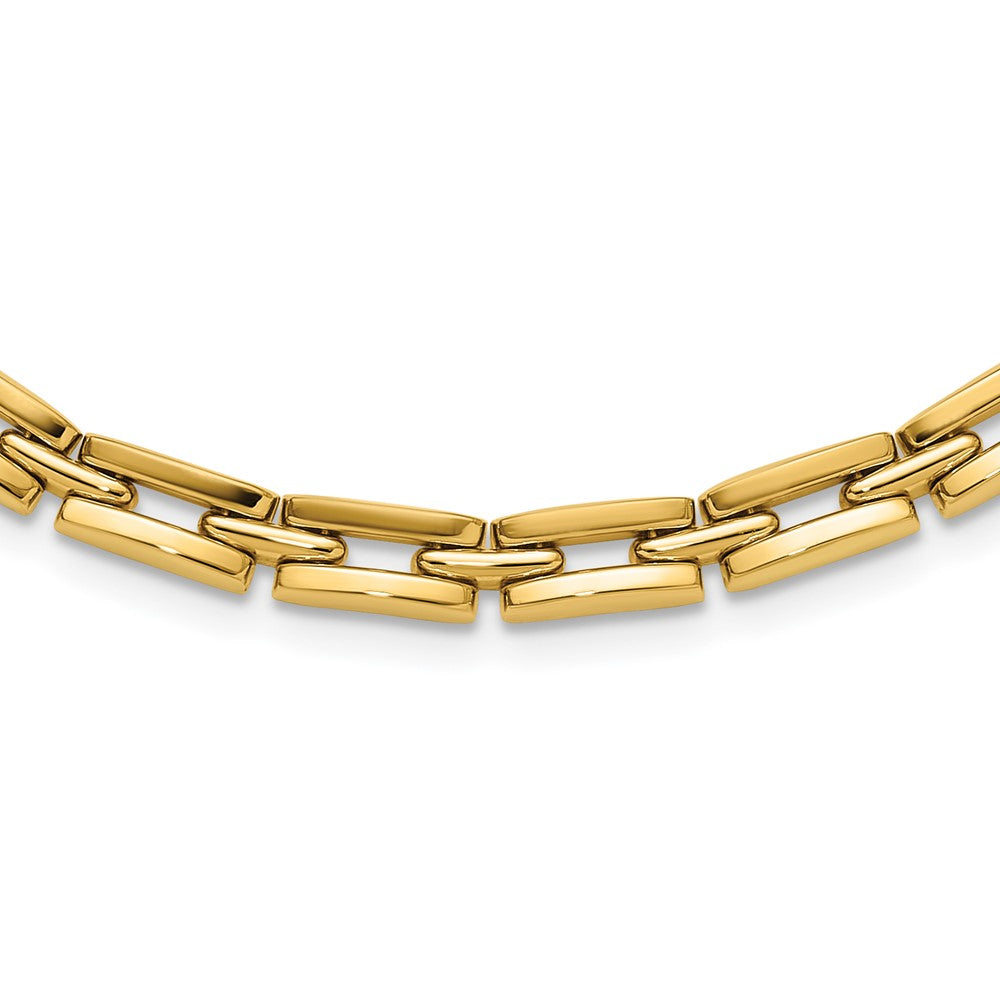 14K Gelbgold Poliert 6.5mm Fantasieglieder Halskette