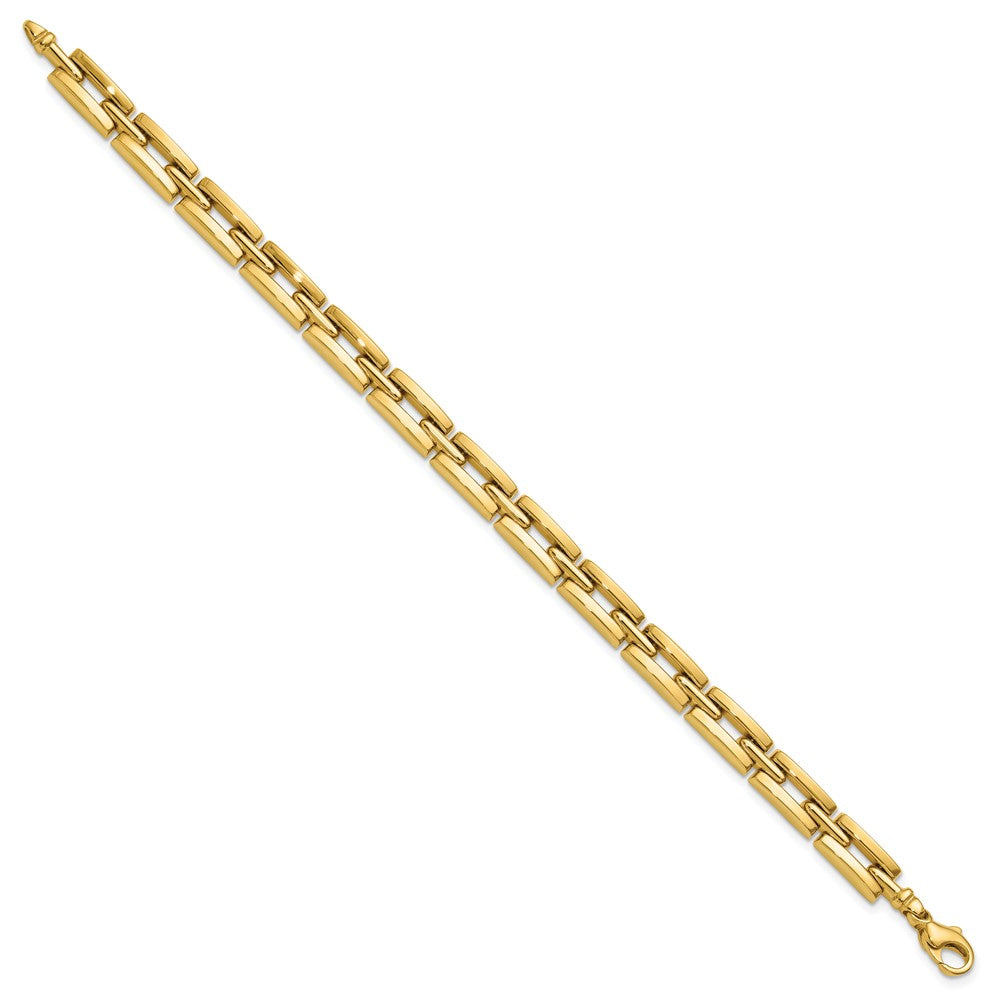 14K Gelbgold Poliert 6.5mm Fantasieglieder Armband