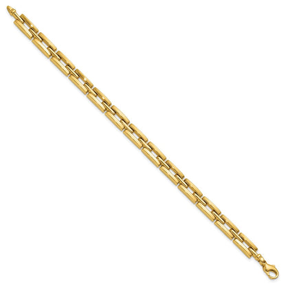 14K Gelbgold Poliert 6.5mm Fantasieglieder Armband