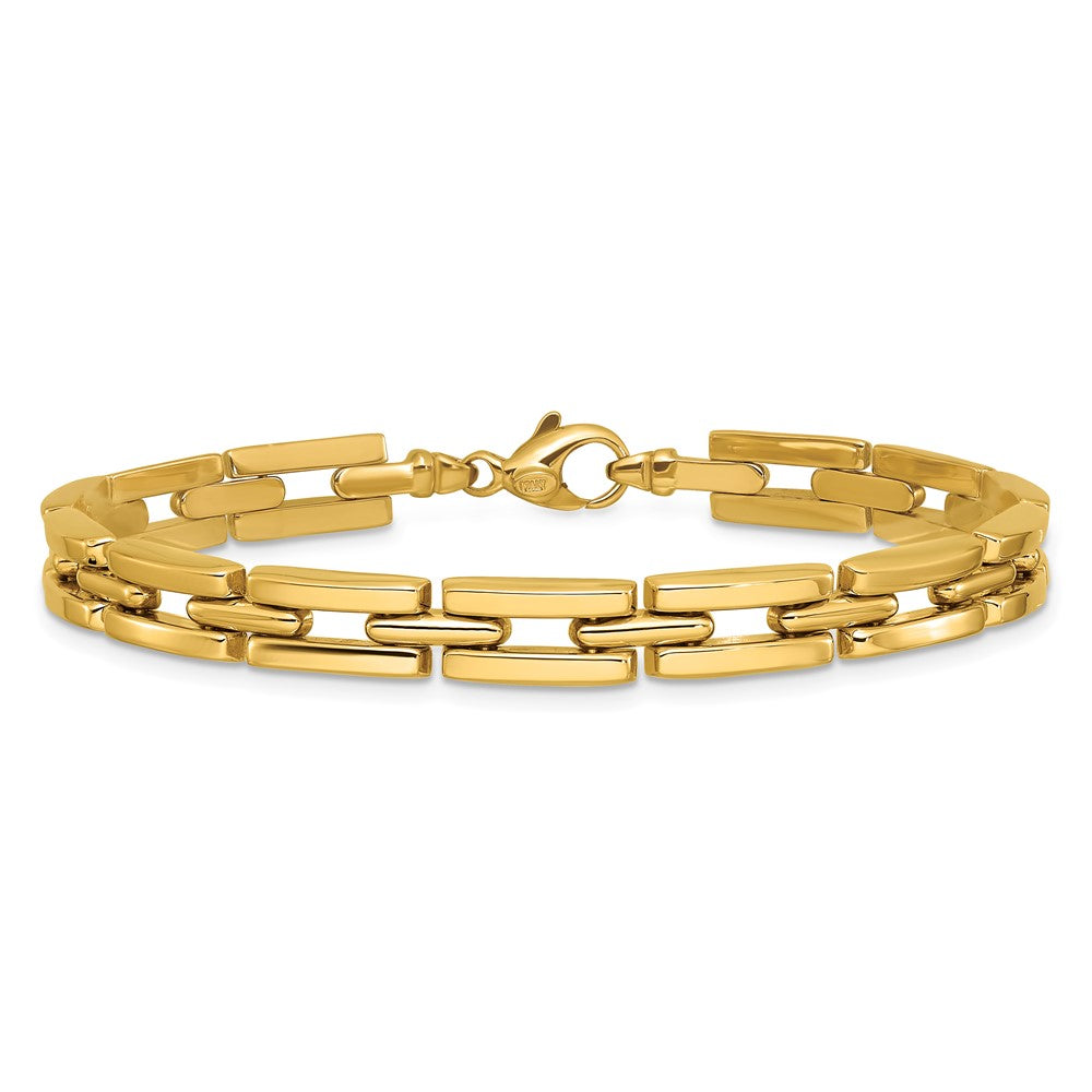 14K Gelbgold Poliert 6.5mm Fantasieglieder Armband