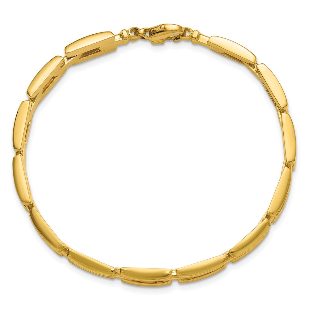 14K Gelbgold Poliert 6.5mm Fantasieglieder Armband
