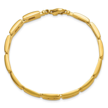 14K Gelbgold Poliert 6.5mm Fantasieglieder Armband