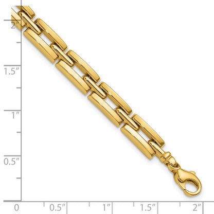 14K Gelbgold Poliert 6.5mm Fantasieglieder Armband