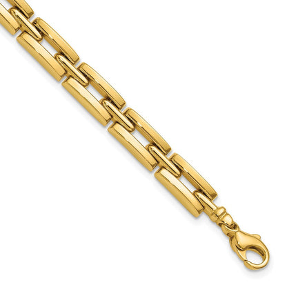 14K Gelbgold Poliert 6.5mm Fantasieglieder Armband