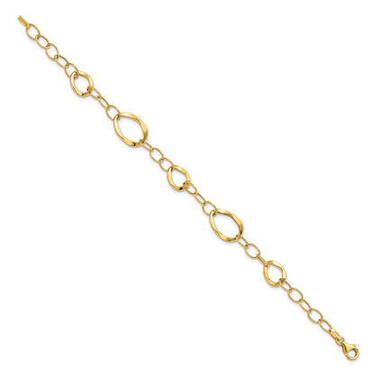 7.25 Zoll 14K Poliert Fantasieglieder Armband