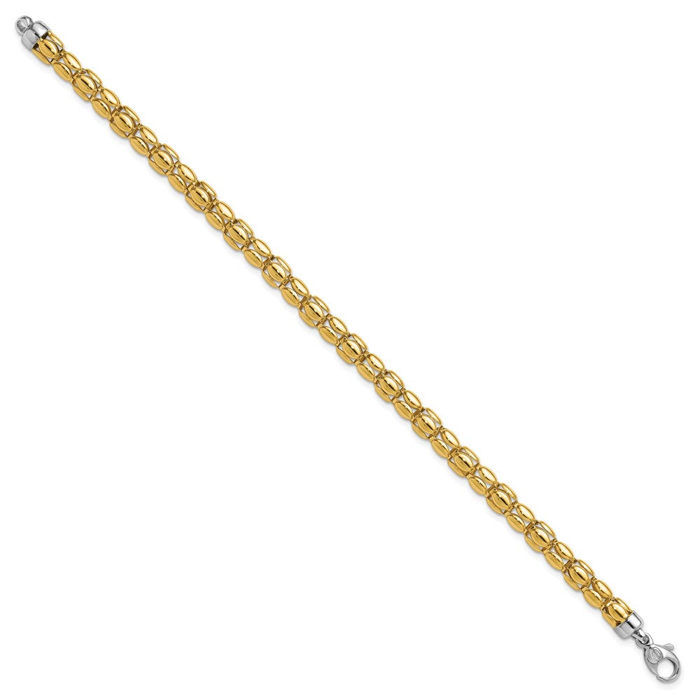 14K Bicolor Poliert 5.5mm Popcorn Glieder Armband
