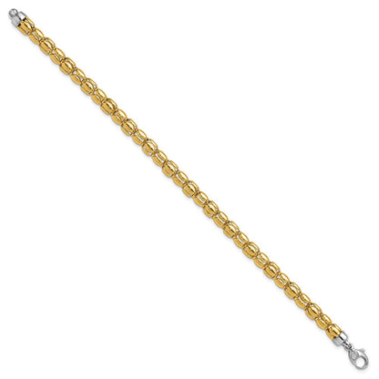 14K Bicolor Poliert 5.5mm Popcorn Glieder Armband