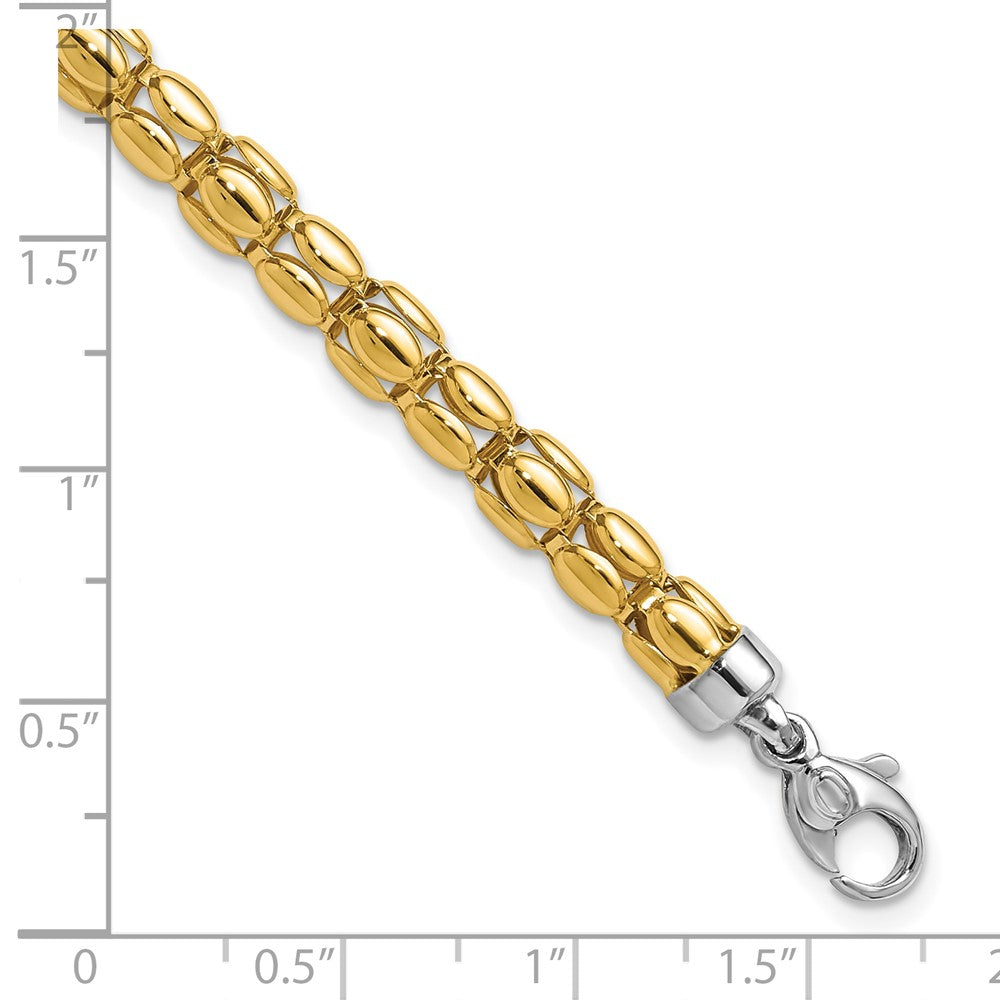 14K Bicolor Poliert 5.5mm Popcorn Glieder Armband