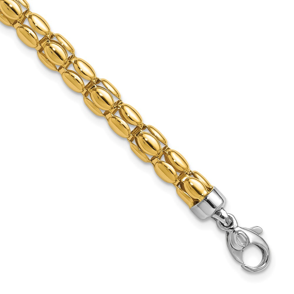 14K Bicolor Poliert 5.5mm Popcorn Glieder Armband