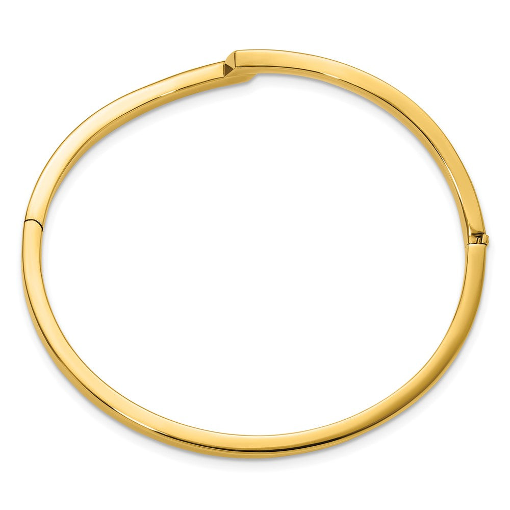 14K Gelbgold Poliert Fantasie Bypass Klappbar Armreif
