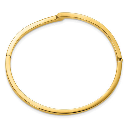 14K Gelbgold Poliert Fantasie Bypass Klappbar Armreif