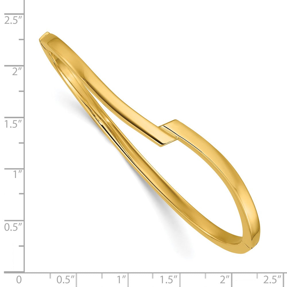 14K Gelbgold Poliert Fantasie Bypass Klappbar Armreif