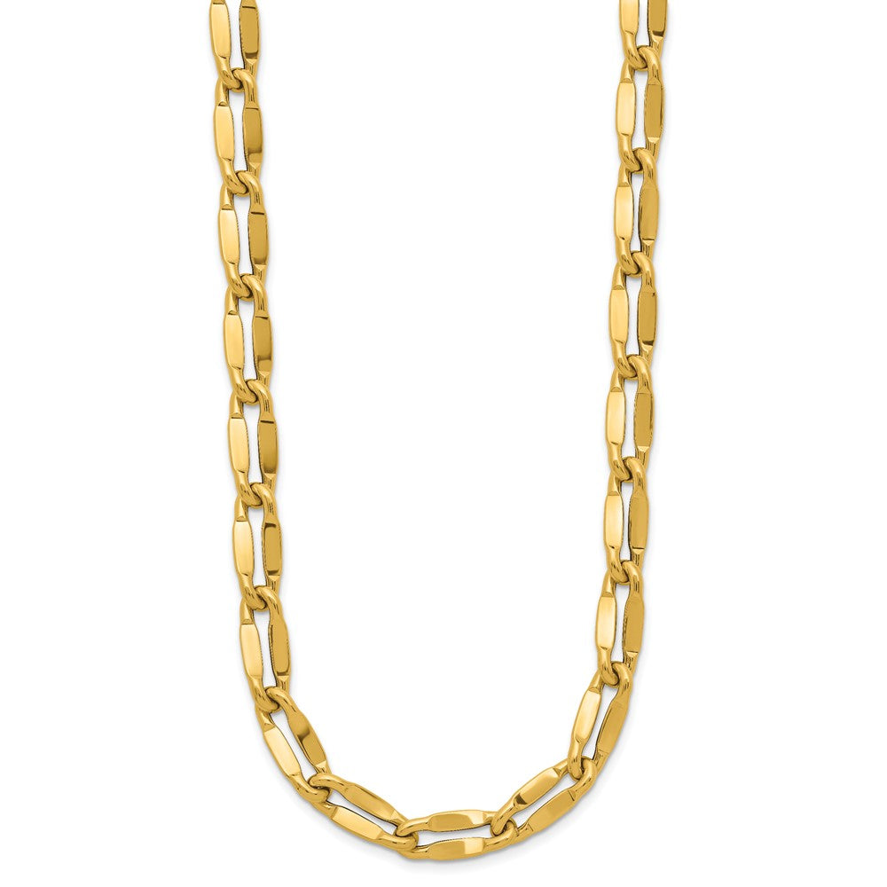 14K Gelbgold Poliert Fantasie Contoured Glieder Halskette