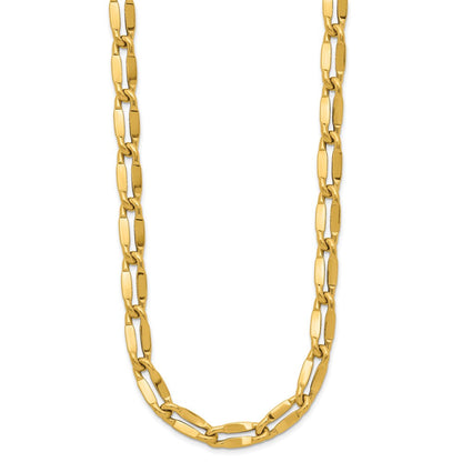 14K Gelbgold Poliert Fantasie Contoured Glieder Halskette