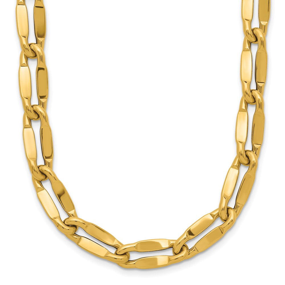 14K Gelbgold Poliert Fantasie Contoured Glieder Halskette