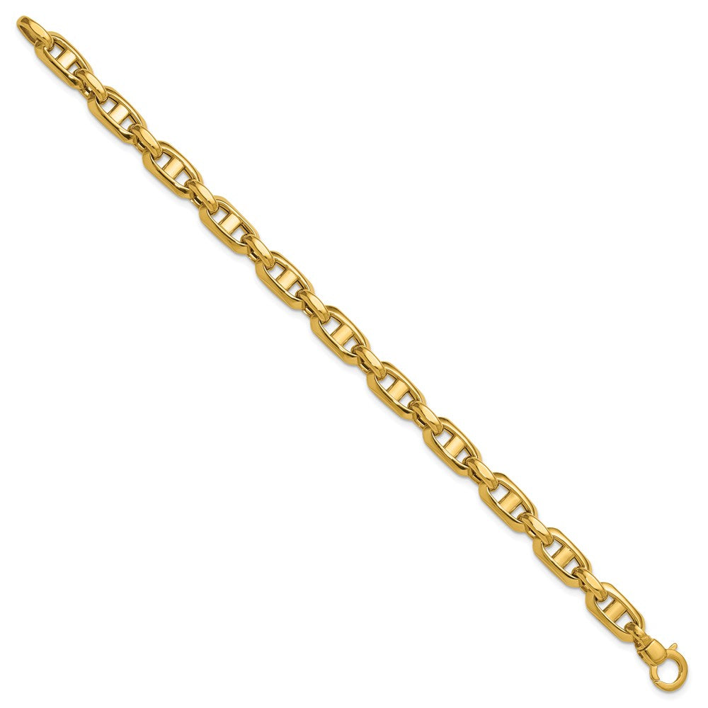 14K Gelbgold Poliert Fantasie Marine Glieder Armband
