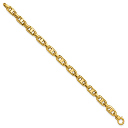 14K Gelbgold Poliert Fantasie Marine Glieder Armband