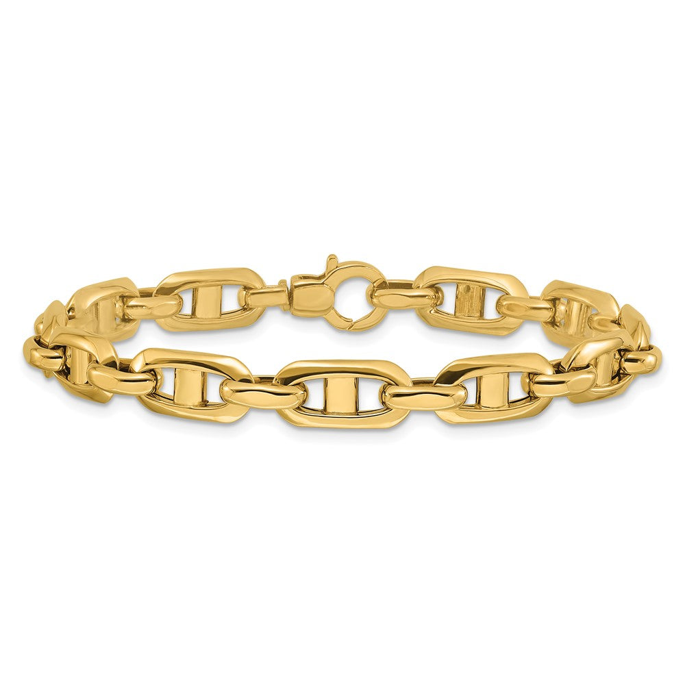 14K Gelbgold Poliert Fantasie Marine Glieder Armband