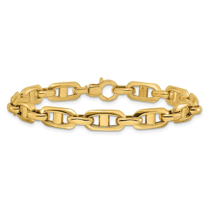 14K Gelbgold Poliert Fantasie Marine Glieder Armband