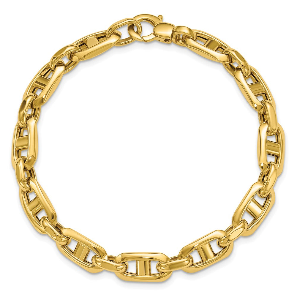 14K Gelbgold Poliert Fantasie Marine Glieder Armband