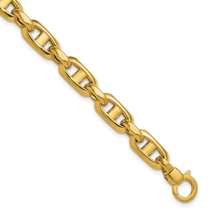 14K Gelbgold Poliert Fantasie Marine Glieder Armband