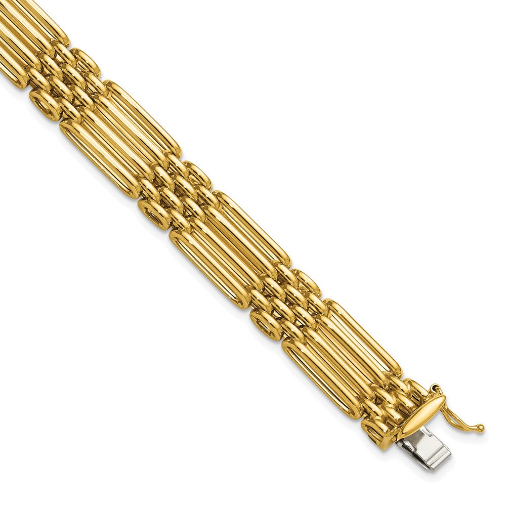 14K Gelbgold Poliert Fantasie 10.0mm Glieder Armband