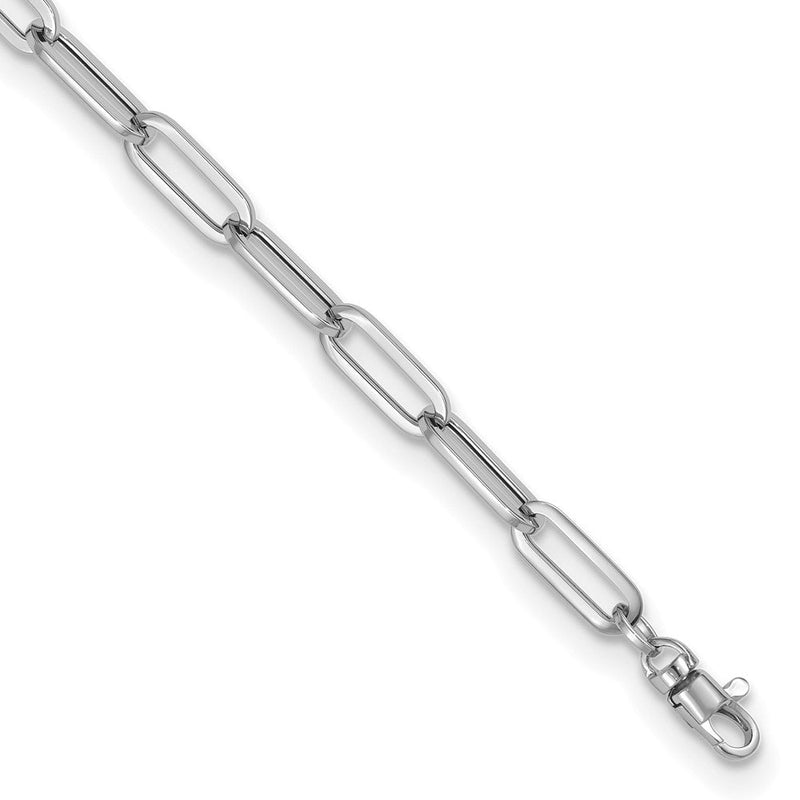 14K Weißgold Poliert Fantasieglieder mit Verlängerung Gliederarmband