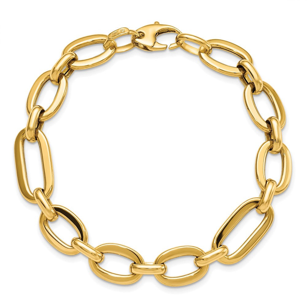 14K Gelbgold Poliert 7 Zoll Fantasieglieder Armband