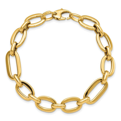 14K Gelbgold Poliert 7 Zoll Fantasieglieder Armband