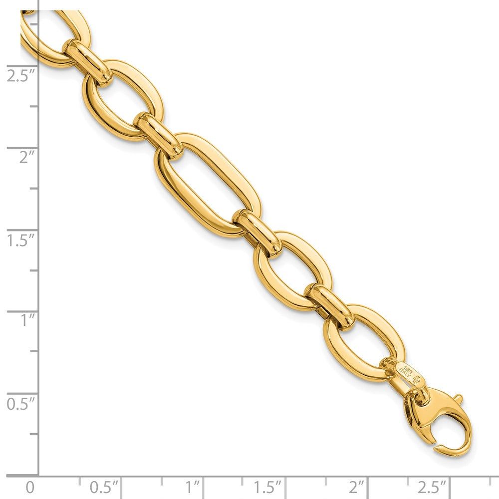 14K Gelbgold Poliert 7 Zoll Fantasieglieder Armband