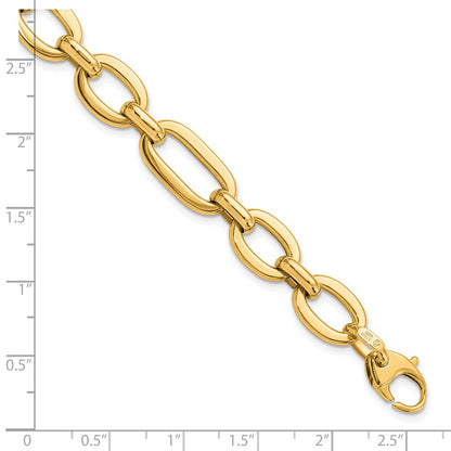 14K Gelbgold Poliert 7 Zoll Fantasieglieder Armband
