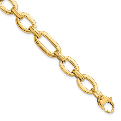 14K Gelbgold Poliert 7 Zoll Fantasieglieder Armband