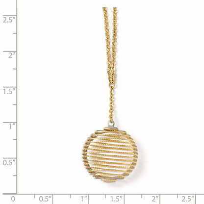 14K Bicolor Draht Wrapped Halskette