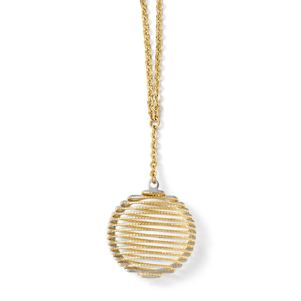 14K Bicolor Draht Wrapped Halskette