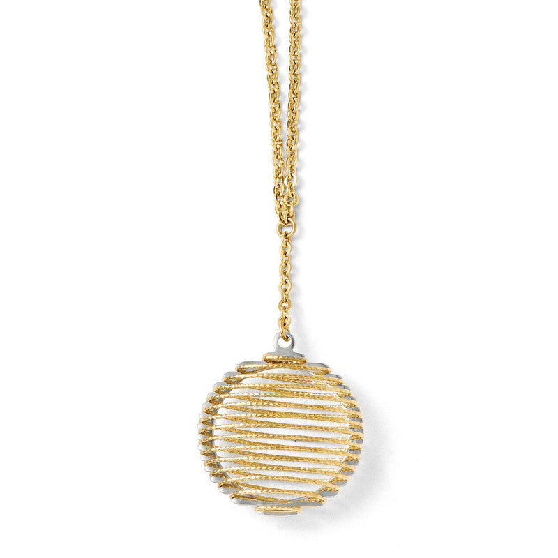 14K Bicolor Draht Wrapped Halskette