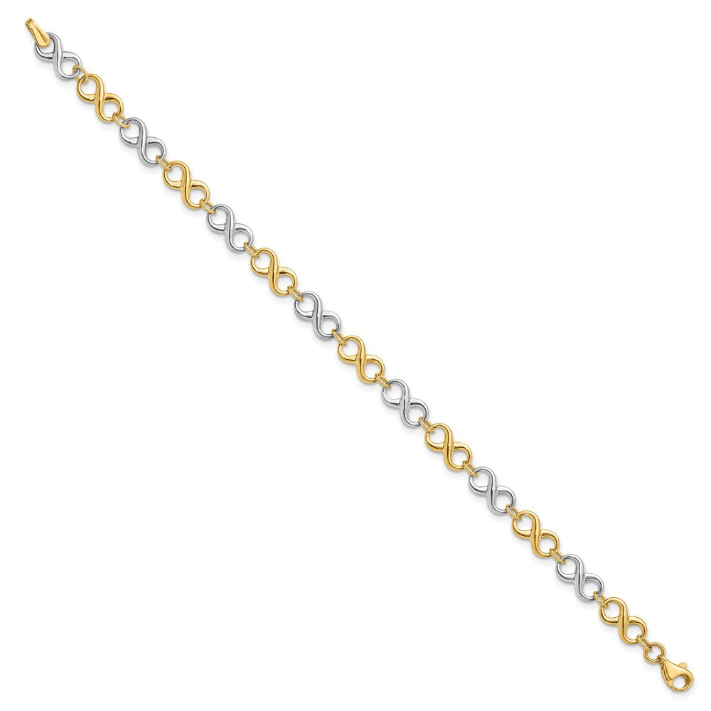 7.25 Zoll 14K Bicolor Poliert Armband