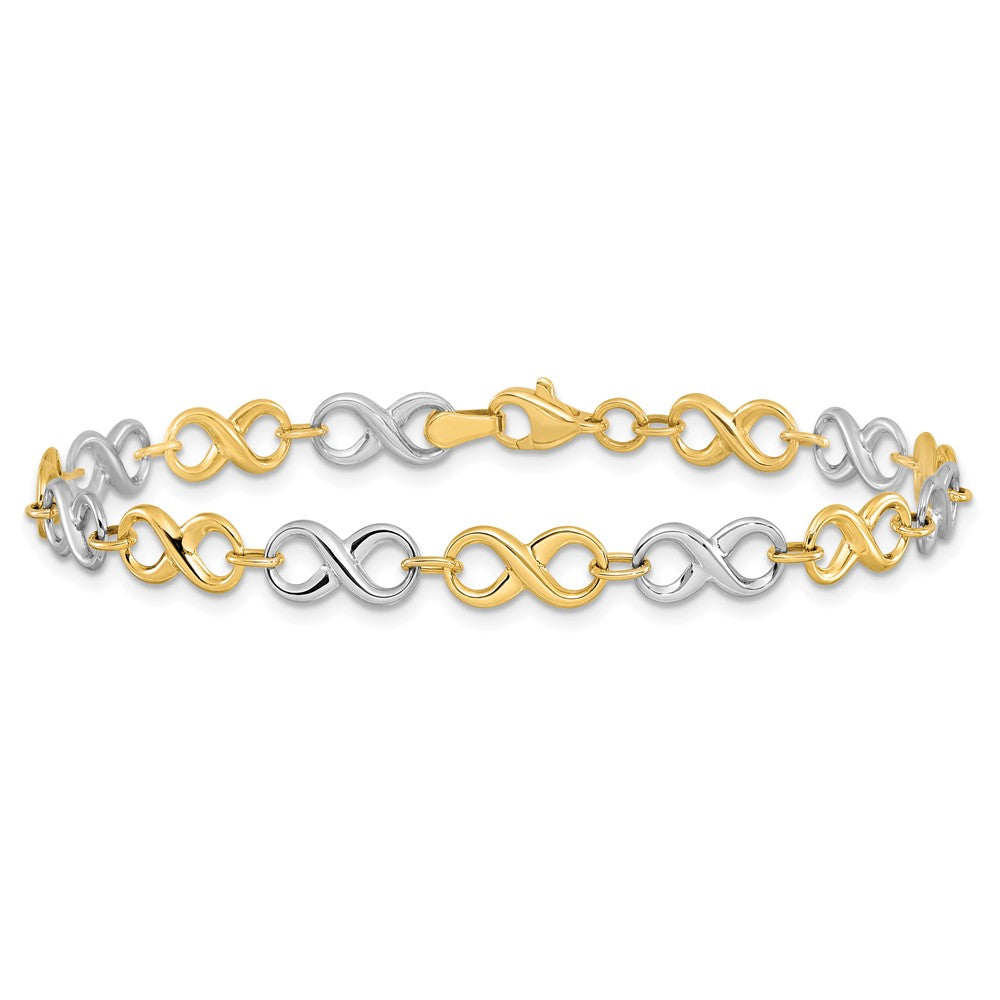 7.25 Zoll 14K Bicolor Poliert Armband