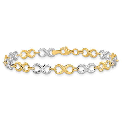 7.25 Zoll 14K Bicolor Poliert Armband