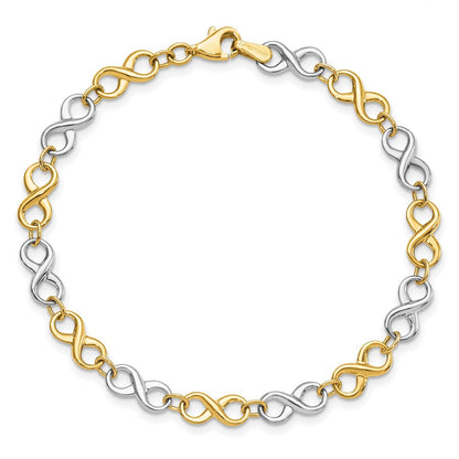 7.25 Zoll 14K Bicolor Poliert Armband