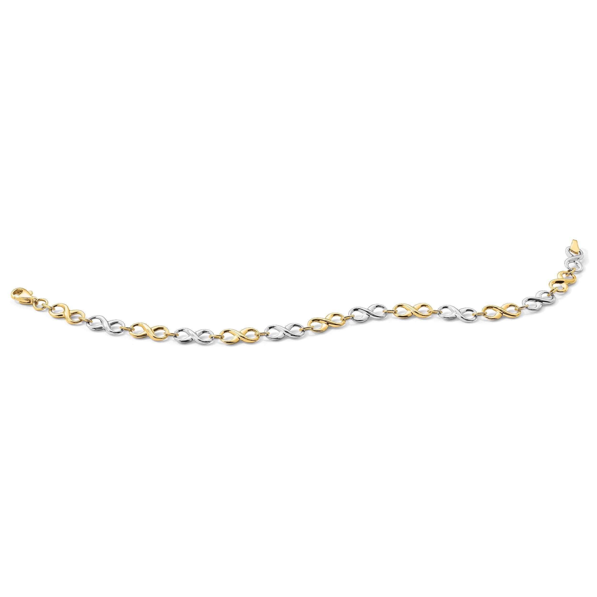 7.25 Zoll 14K Bicolor Poliert Armband